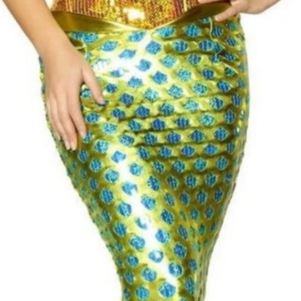 NEW Roma Green Mermaid Tail Skirt Costume w/ Blue‎ Sequins & Back Zip Small - Picture 4 of 10